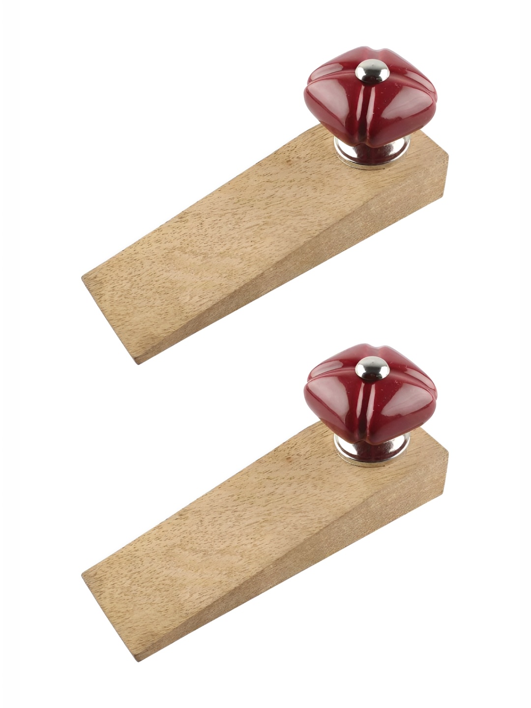 

Indianshelf Brown & Maroon 2 Pieces Wooden Door Stoppers