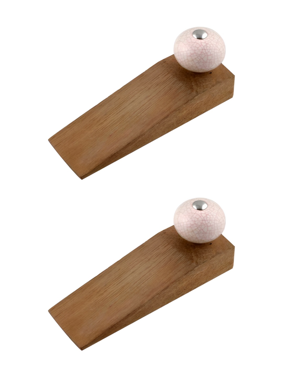 

Indianshelf Brown & Pink 2 Pieces Wooden Crackle Door Stoppers