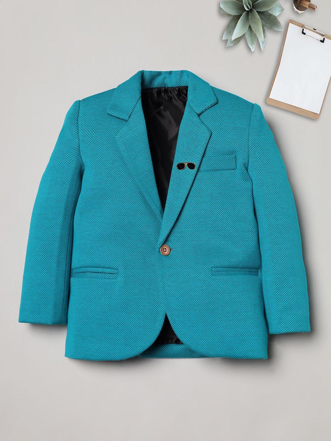 

Ridokidz Boys Smart Fit Notched Lapel Collar Single Breasted Blazer, Blue