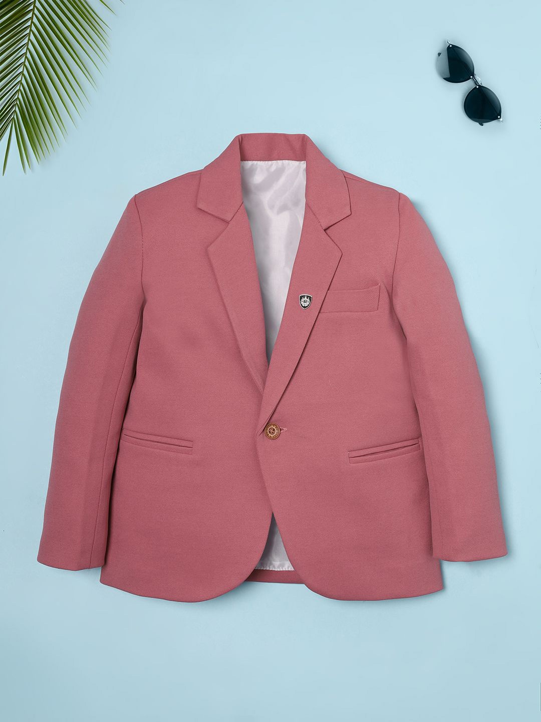 

Ridokidz Boys Tailored-Fit Notched Lapel Single Breasted Blazer, Pink