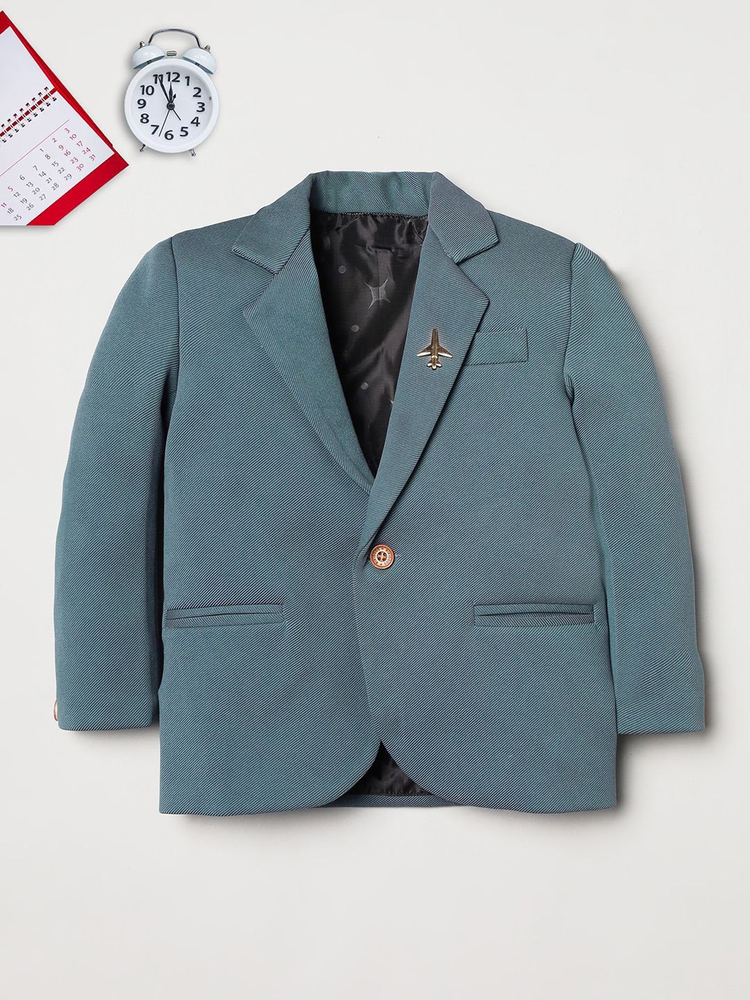

Ridokidz Boys Smart Tailored Fit Notched Lapel Collar Single Breasted Blazer, Blue