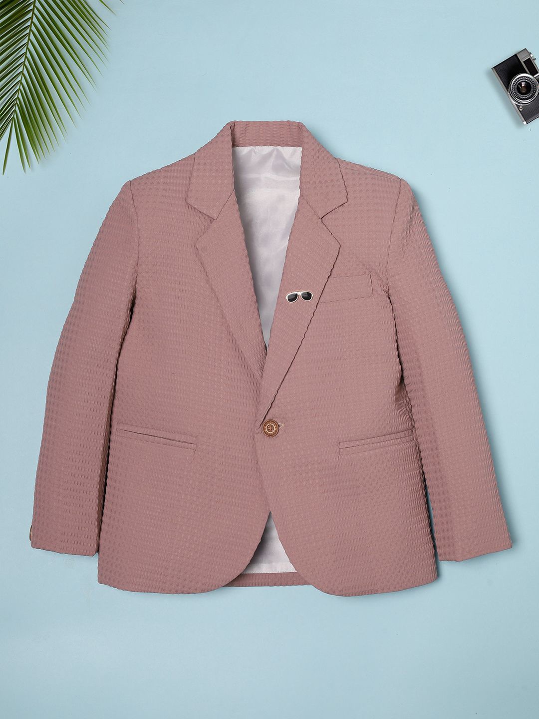 

Ridokidz Boys Tailored-Fit Notched Lapel Single Breasted Blazer, Beige