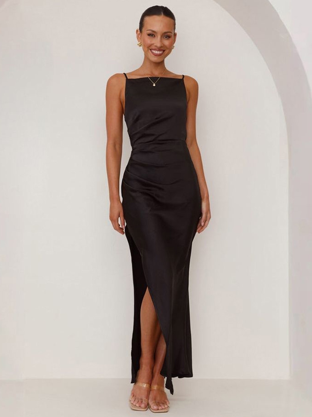 

LULU & SKY Women Bodycon Maxi Dress, Black