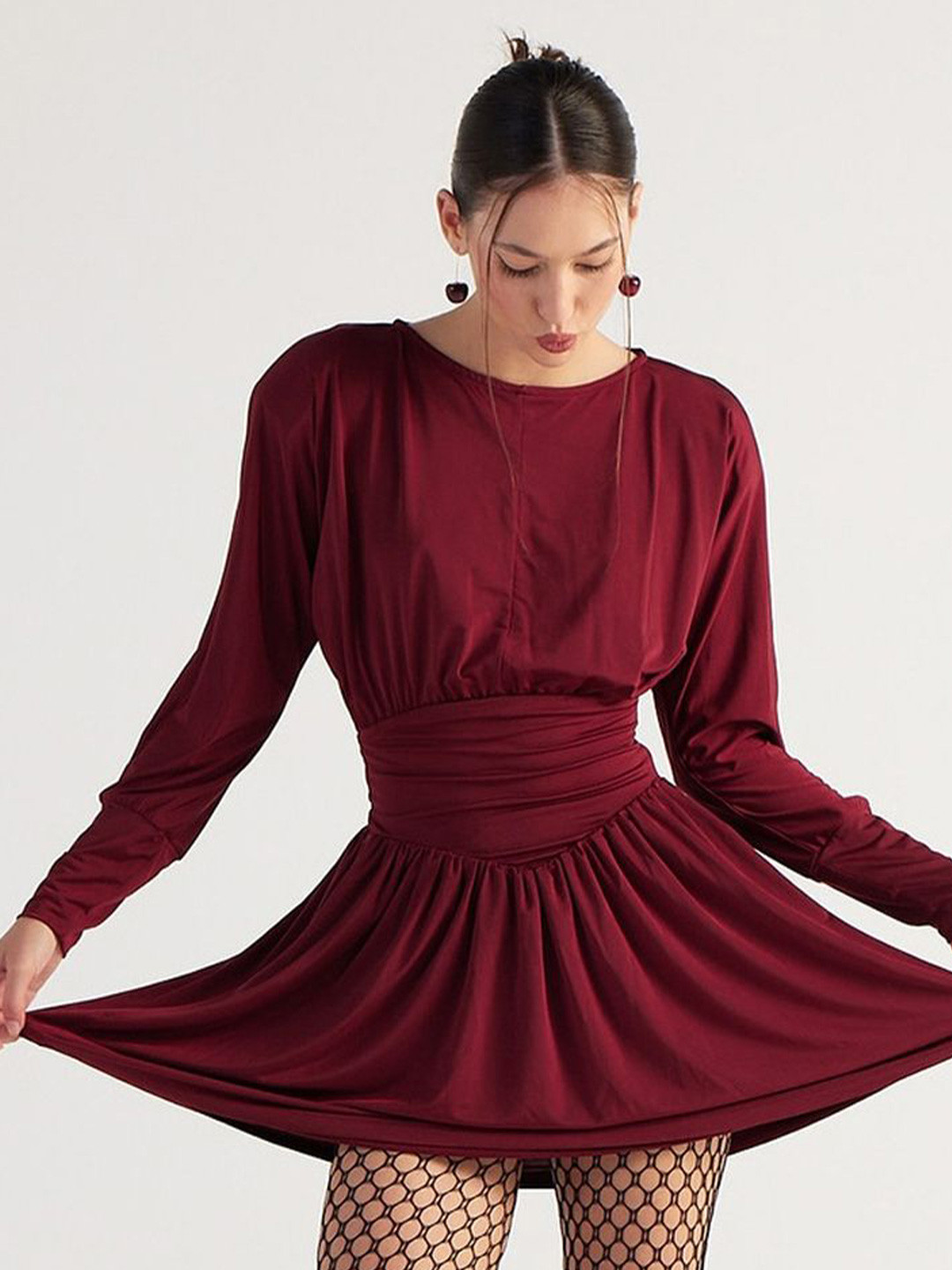 

LULU & SKY Women Fit & Flare Mini Dress, Red
