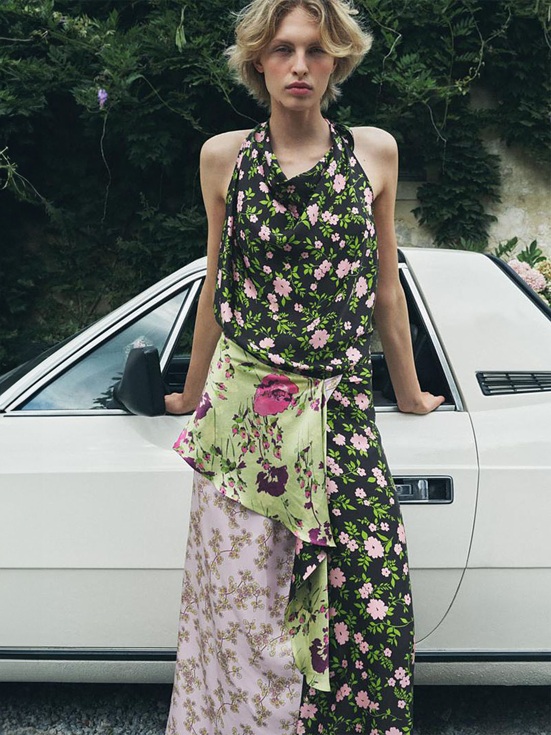 

LULU & SKY Floral Printed Maxi Dress, Black
