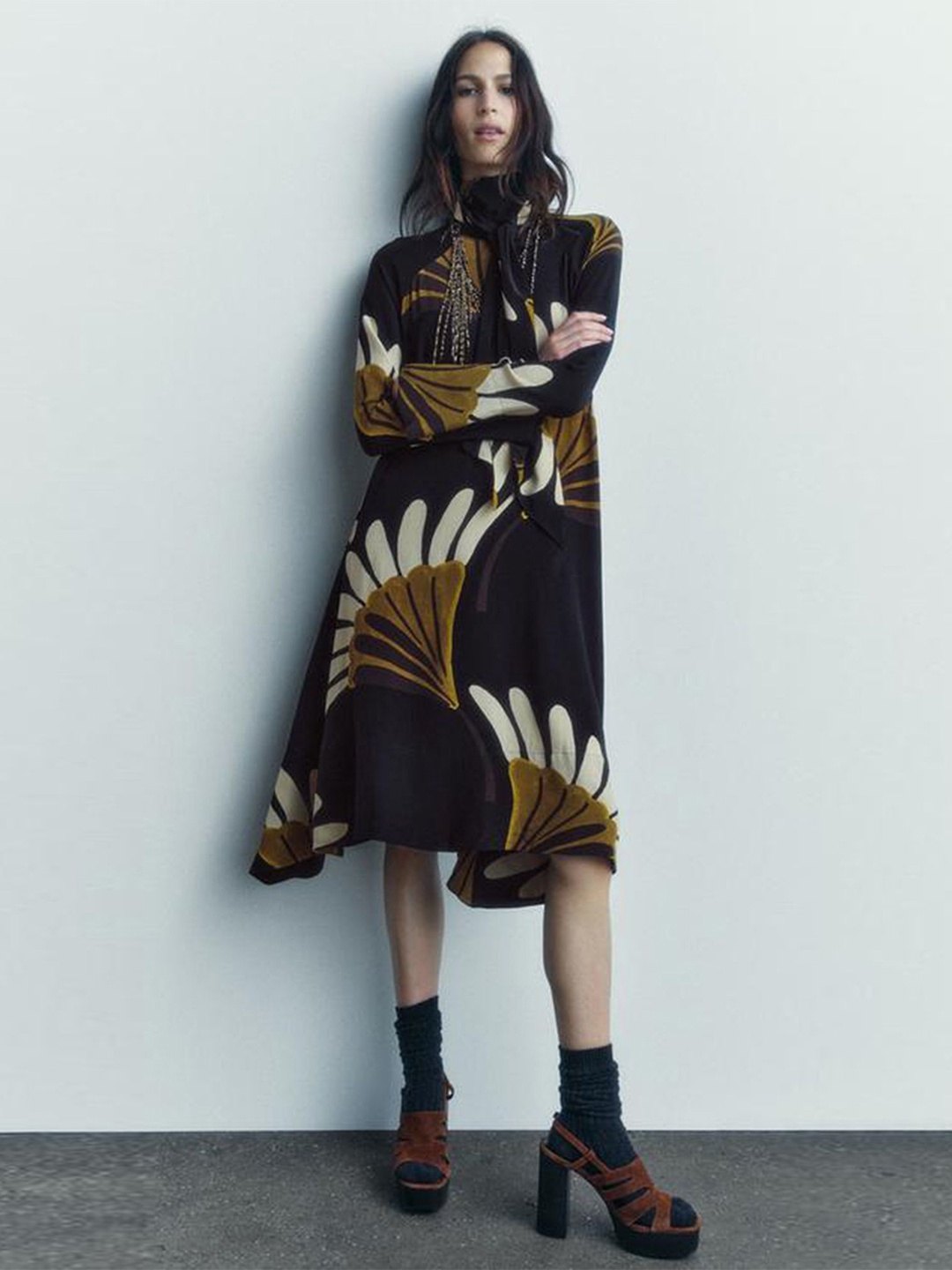 

LULU & SKY Women Print A-Line Dress, Black