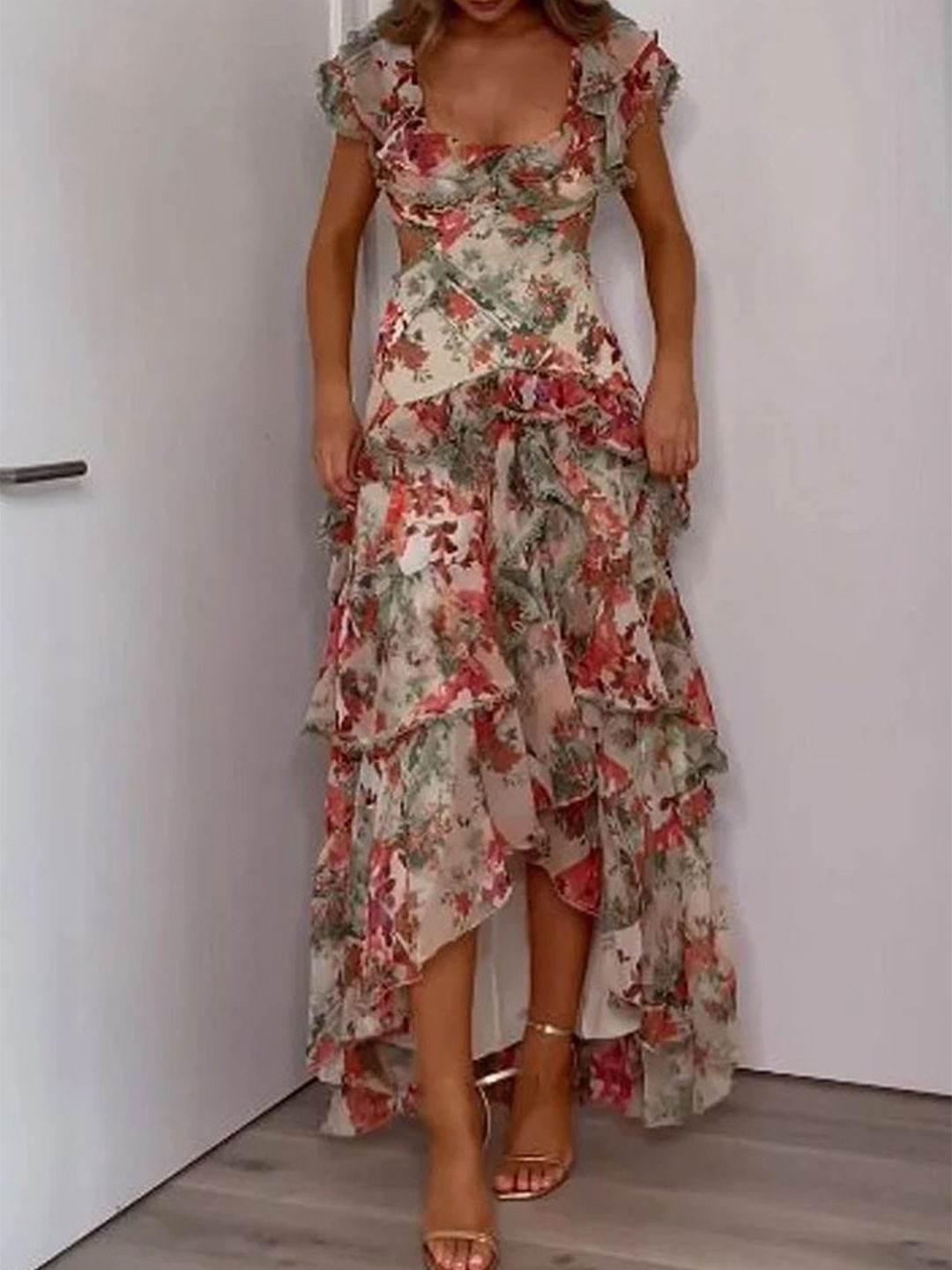 

LULU & SKY Women Floral Printed Maxi Dress, Multi