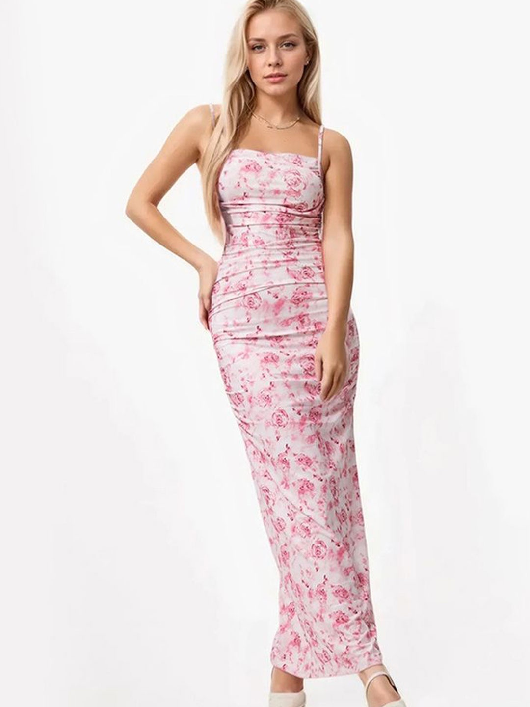 

LULU & SKY Women Floral Printed Sheath Dress, Pink