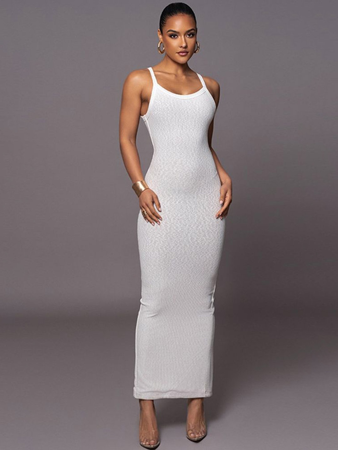 

LULU & SKY Women Bodycon Maxi Dress, White