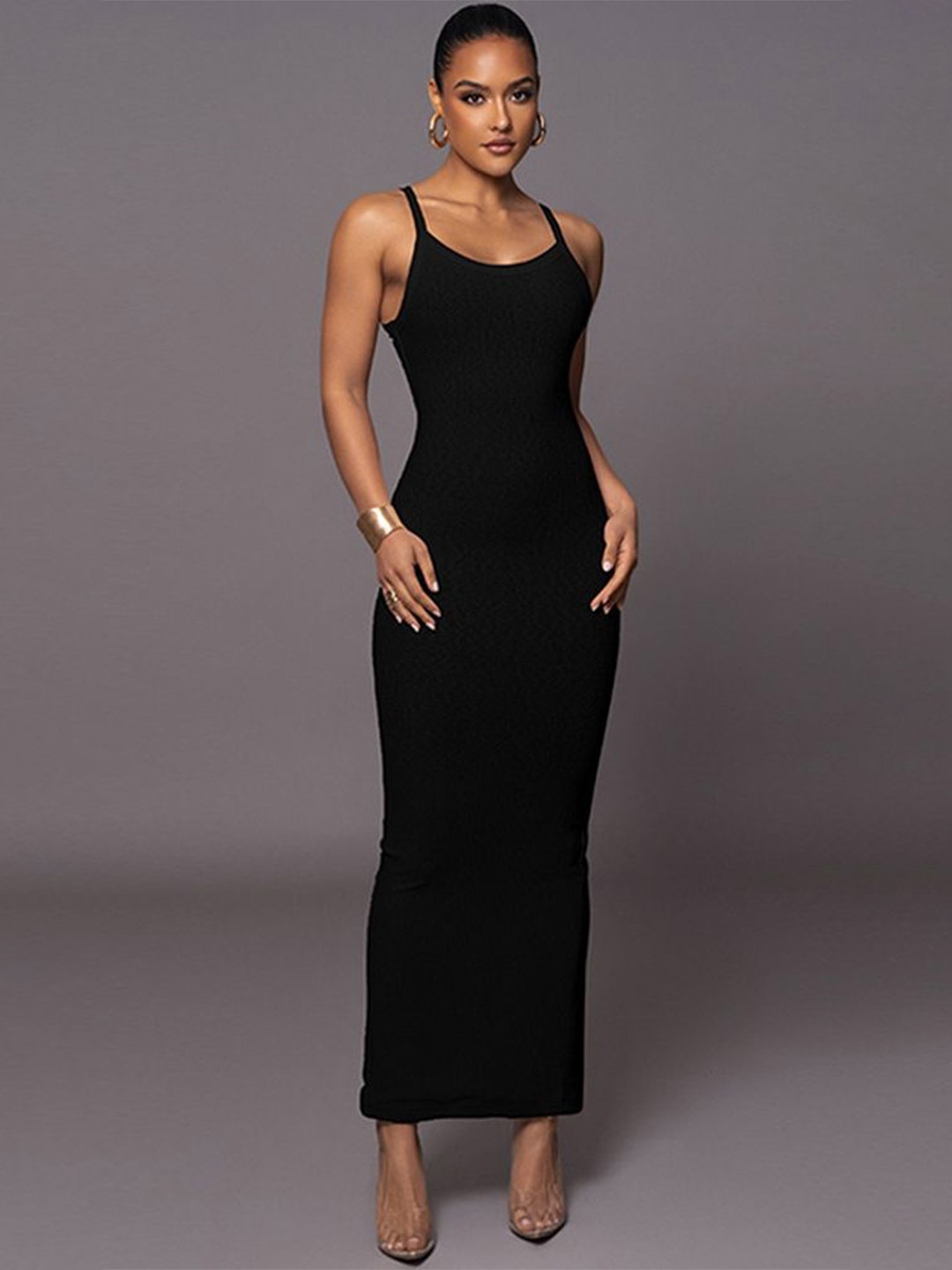 

LULU & SKY Sleeveless Maxi Dress, Black
