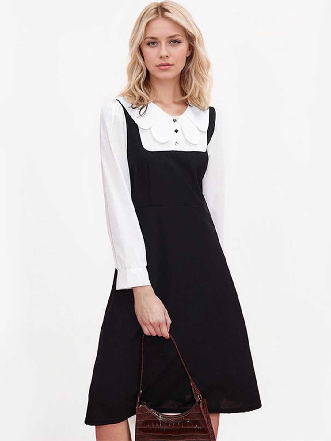 

LULU & SKY Women Pinafore Dress, Black