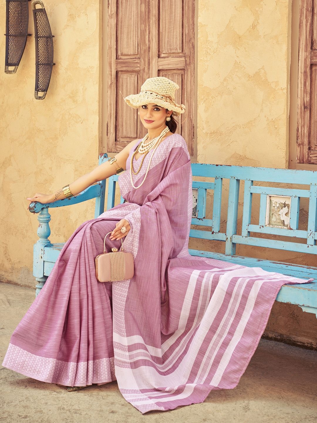 

Mitera Daily Wear Saree, Mauve