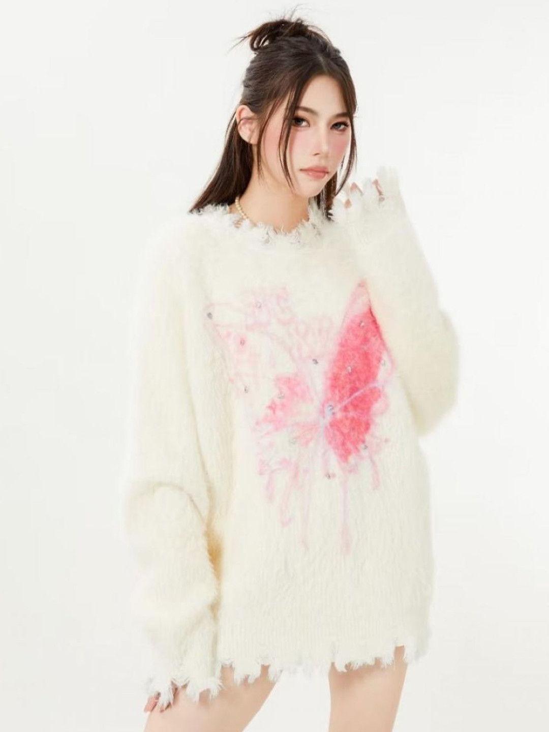 

StyleCast Women Embroidered Pullover, White