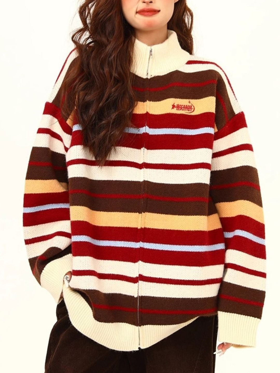 

StyleCast Women Striped Cardigan, Brown