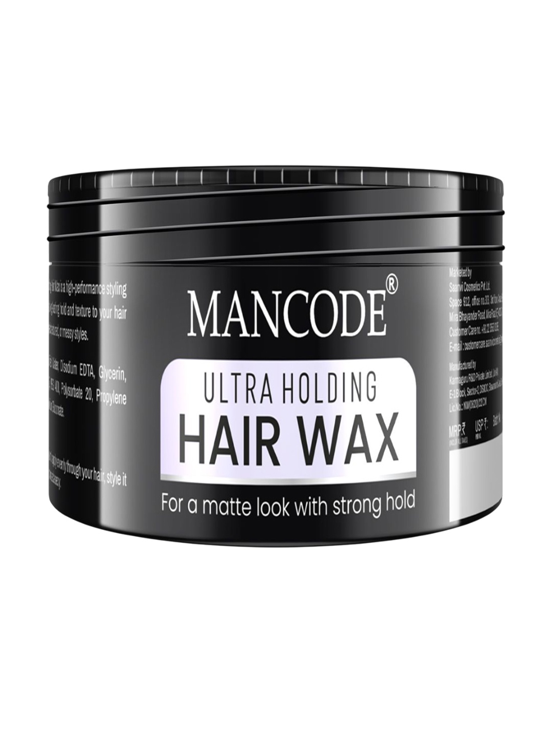 

MANCODE Ultra Holding Matte Finish & Strong Hold Hair Wax - 100 ml, Black