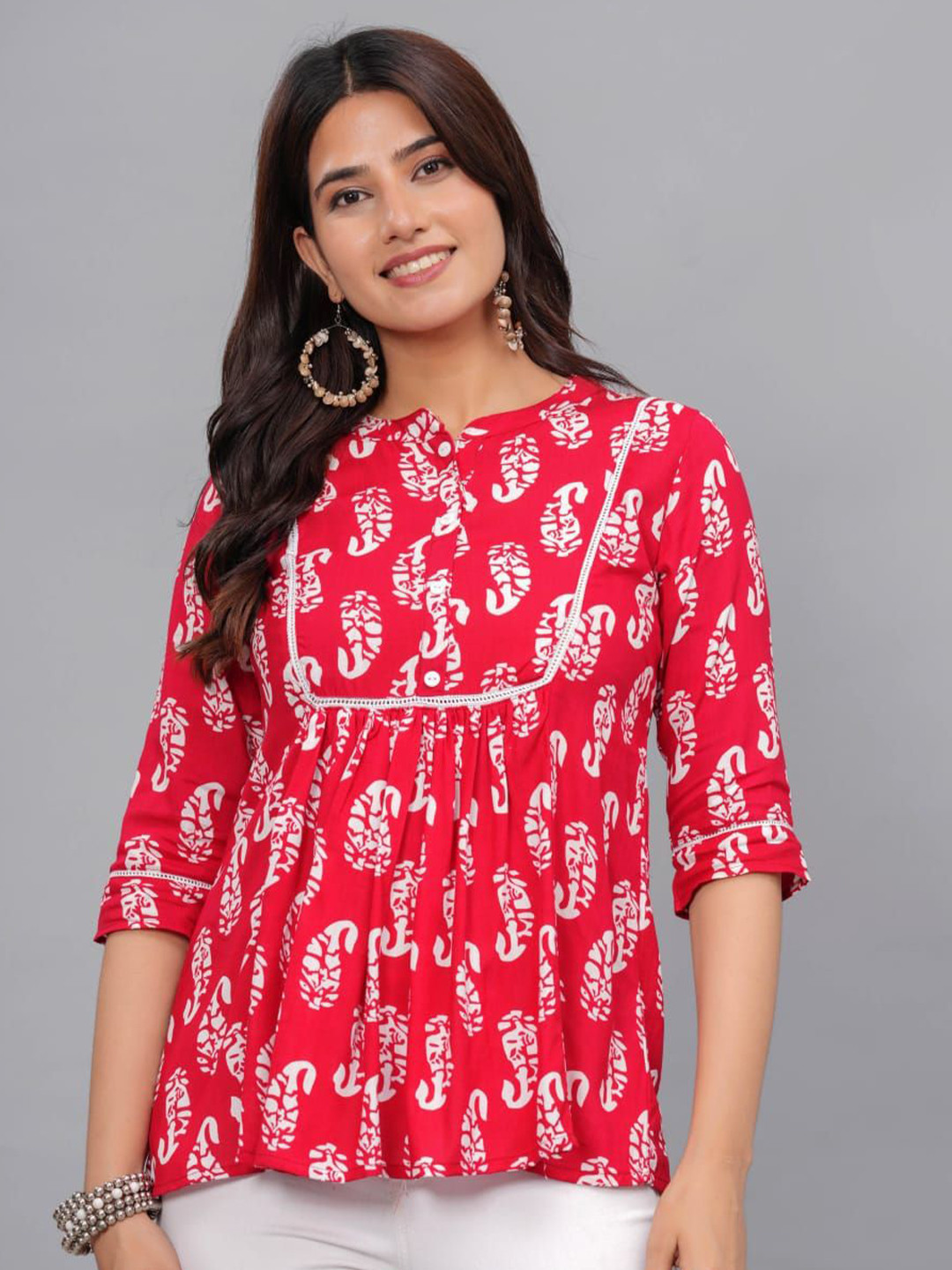 

MILAAV Women Floral Printed Top, Red