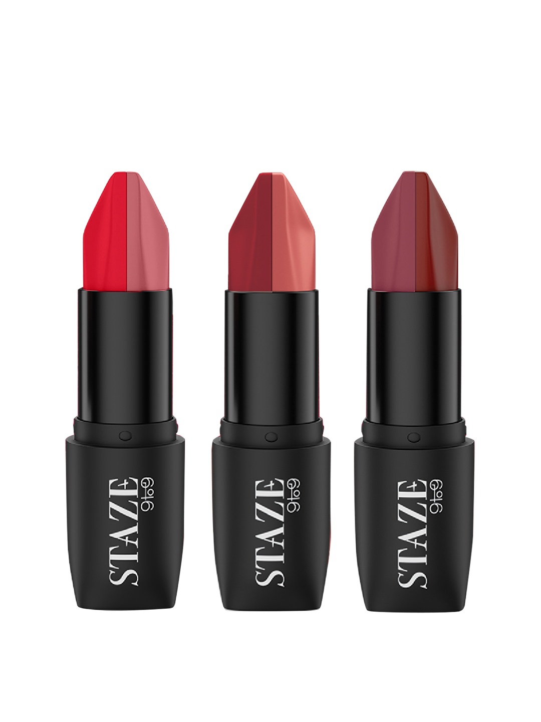 

STAZE 9to9 Set of 3 Love Tri-Angle 3-in-1 Transferproof Lipstick - Shade 02-03-05, Maroon