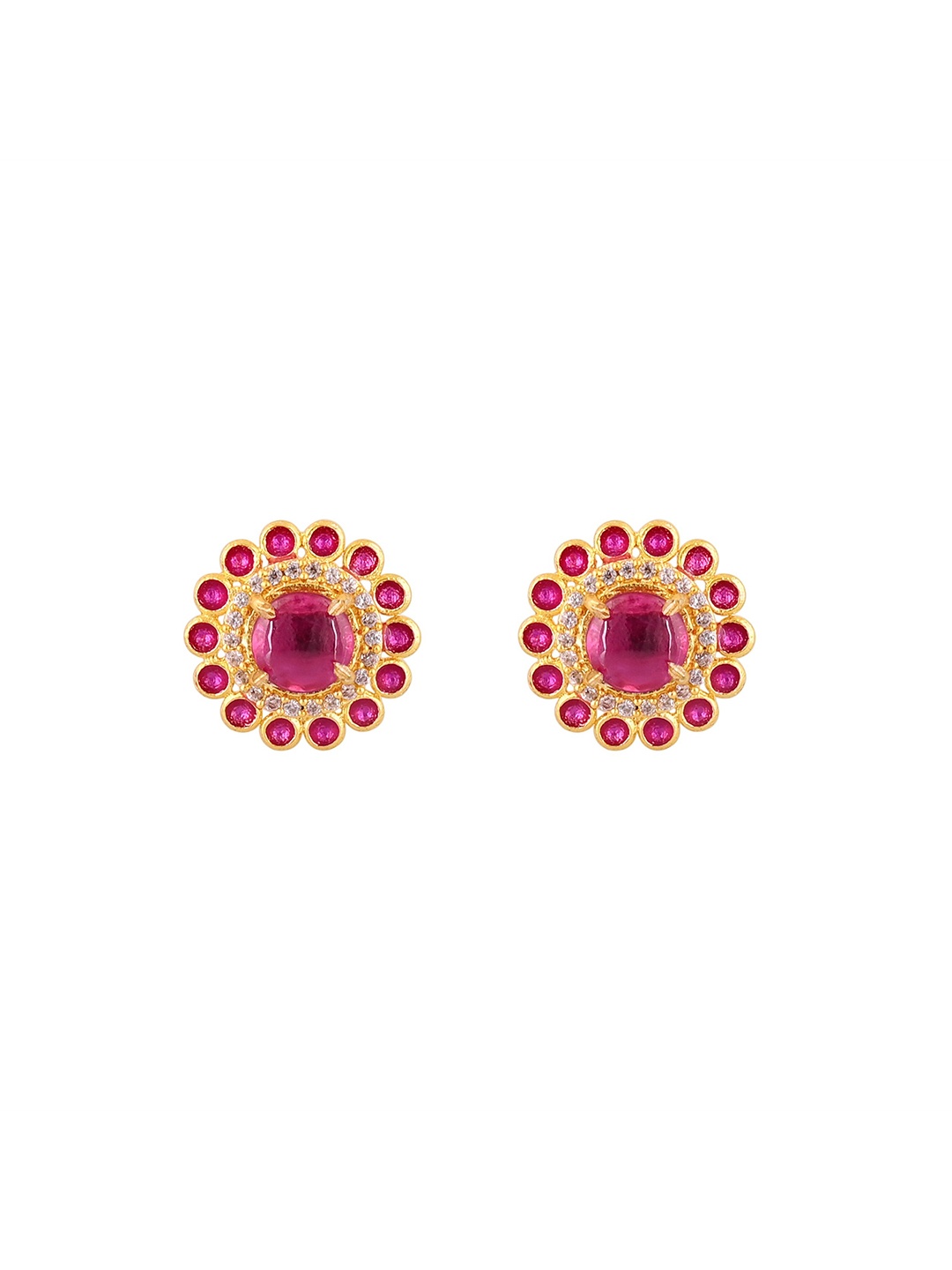 

House of Pataudi Men Gold-Plated Cufflinks, Pink