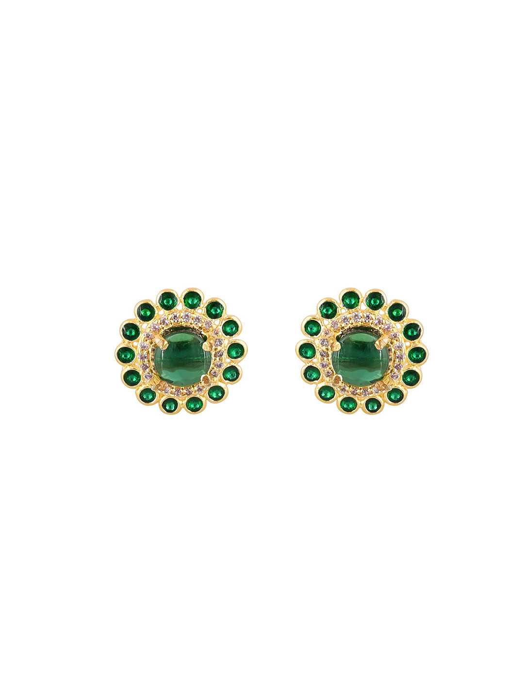 

House of Pataudi Men Gold-Plated Cufflinks, Green