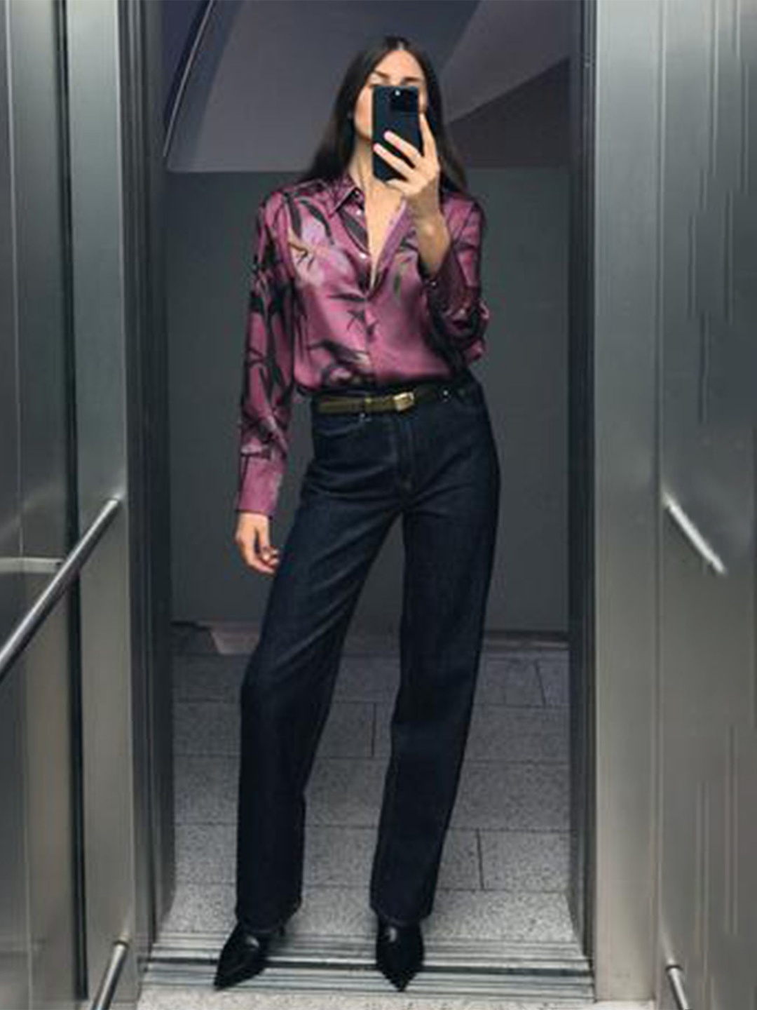 

LULU & SKY Women Spread Collar Floral Printed Casual Shirt, Pink