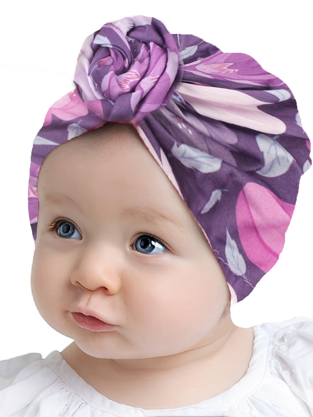 

SYGA Girls Floral Printed Turban Beanie, Purple
