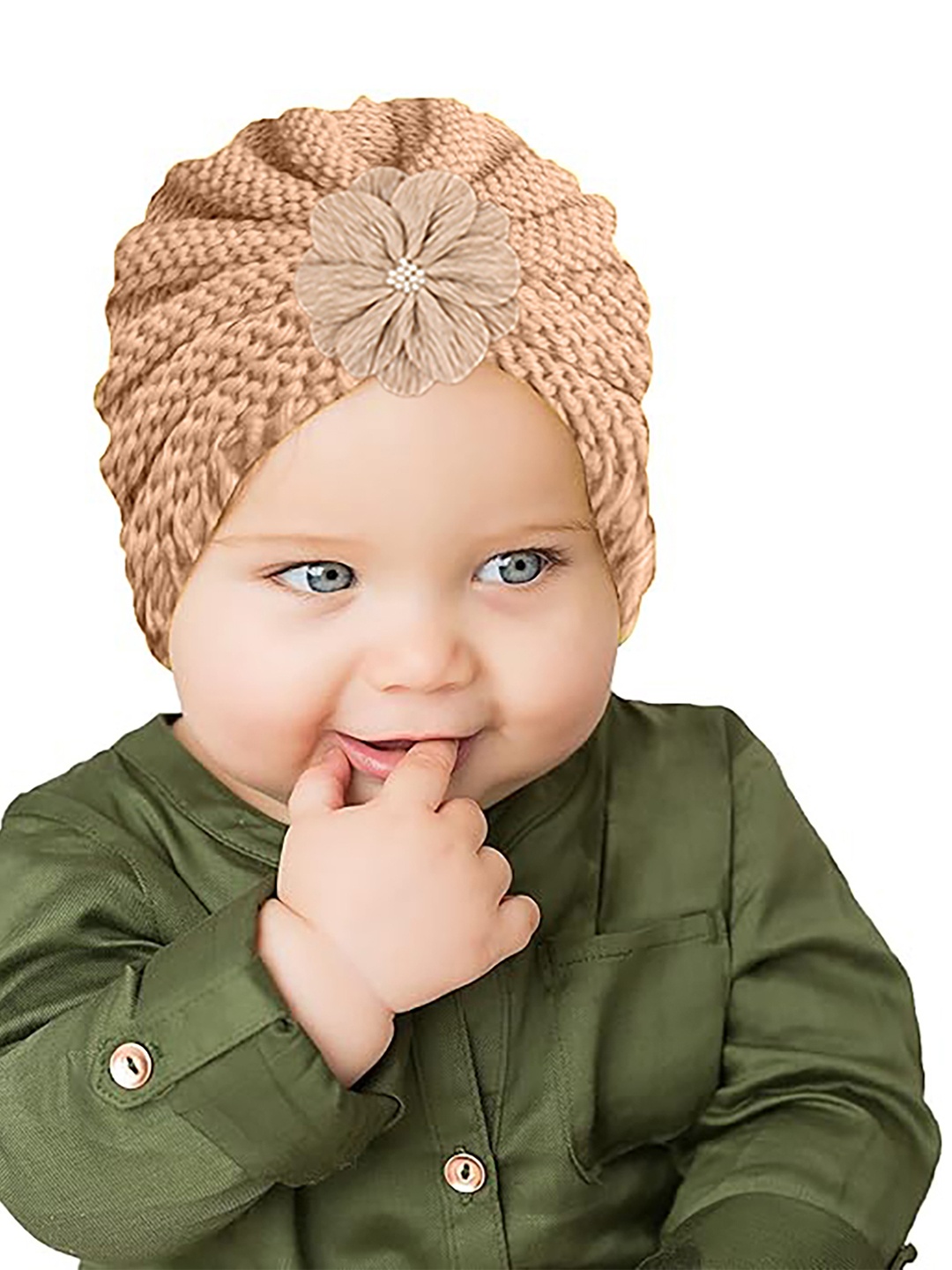 

SYGA Kids Self Design Woollen Beanie, Brown