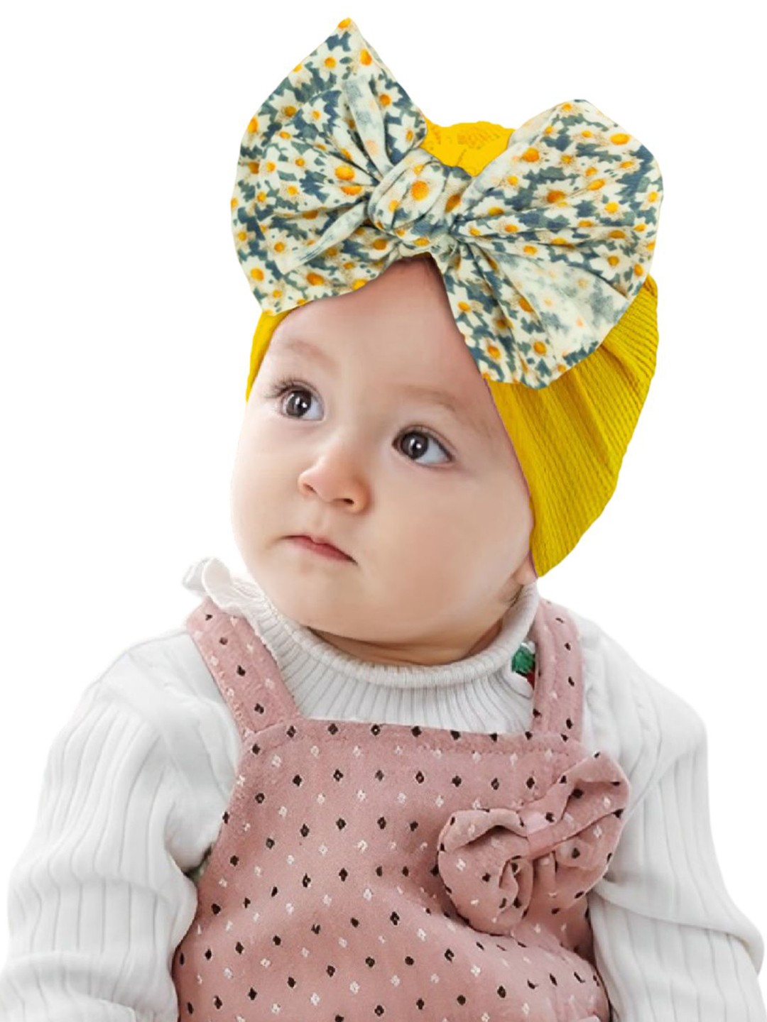 

SYGA Kids Printed Cotton Bowknot Cap, Yellow