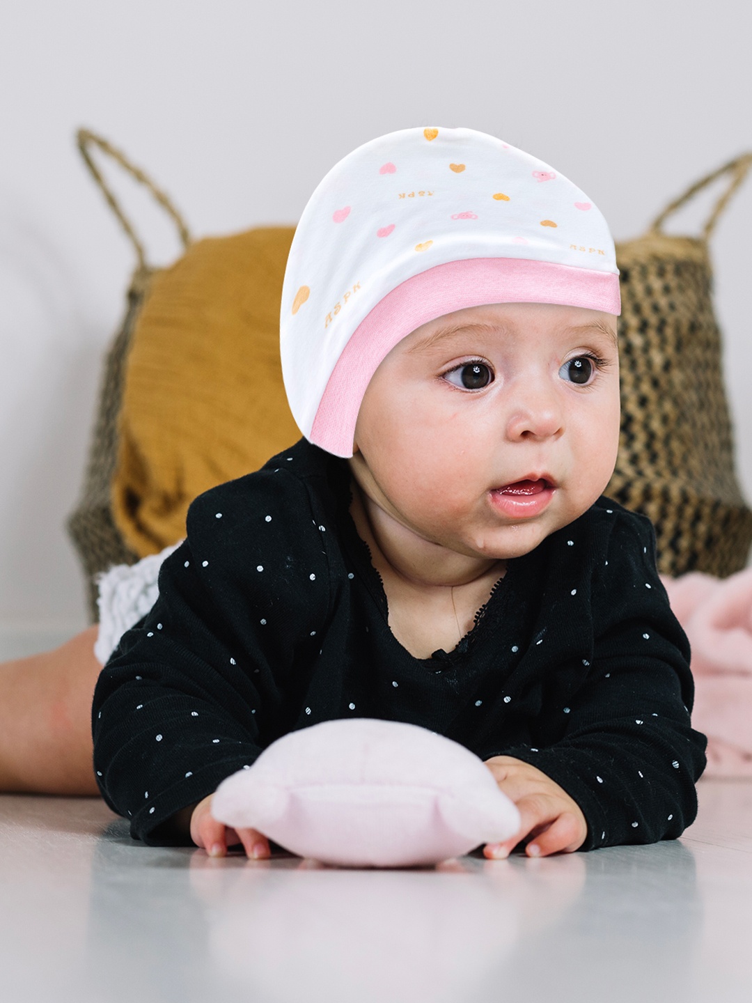 

SYGA Unisex Kids Printed Beanie Cap, Pink