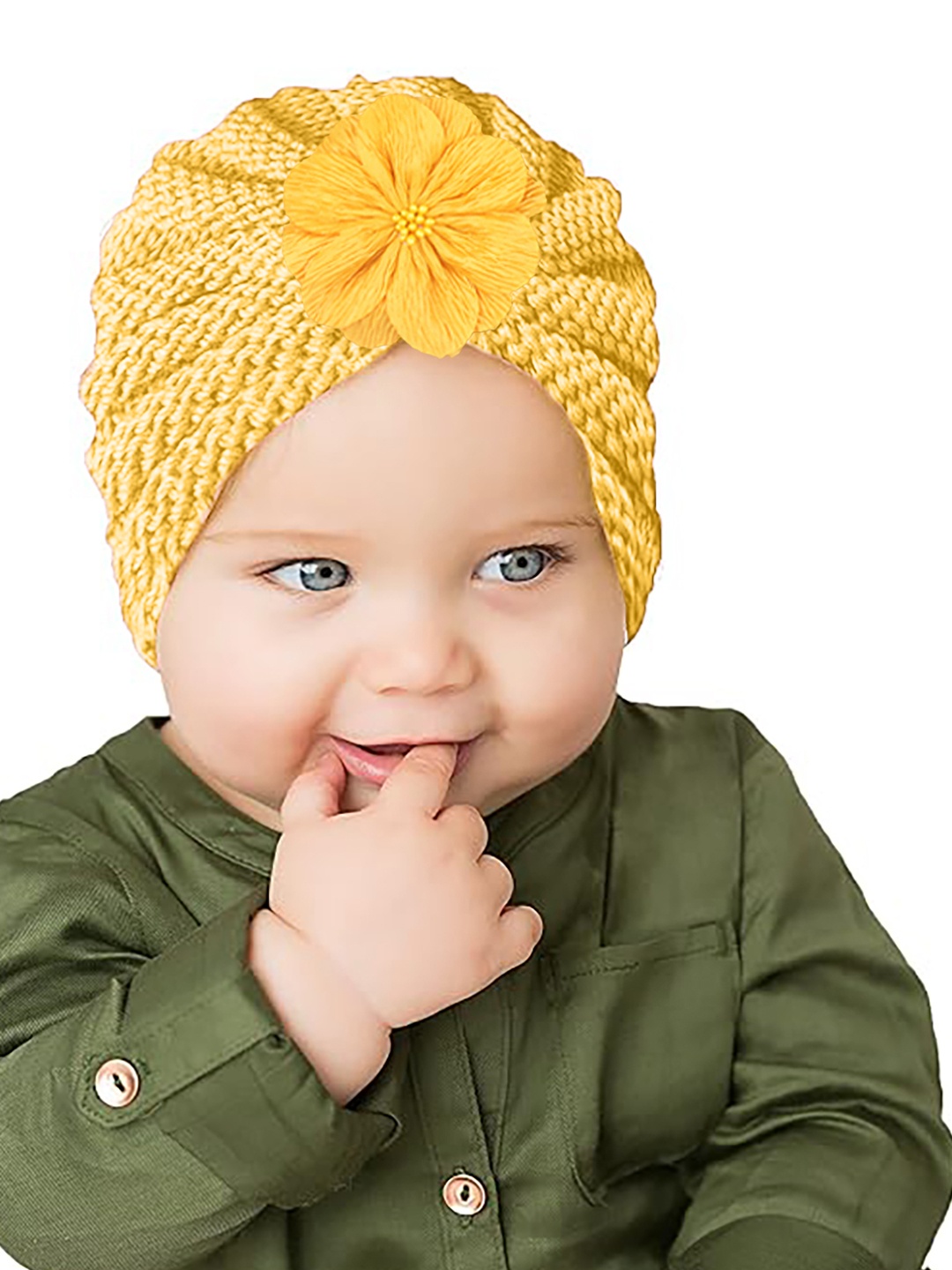 

SYGA Kids Self Design Woollen Beanie, Yellow