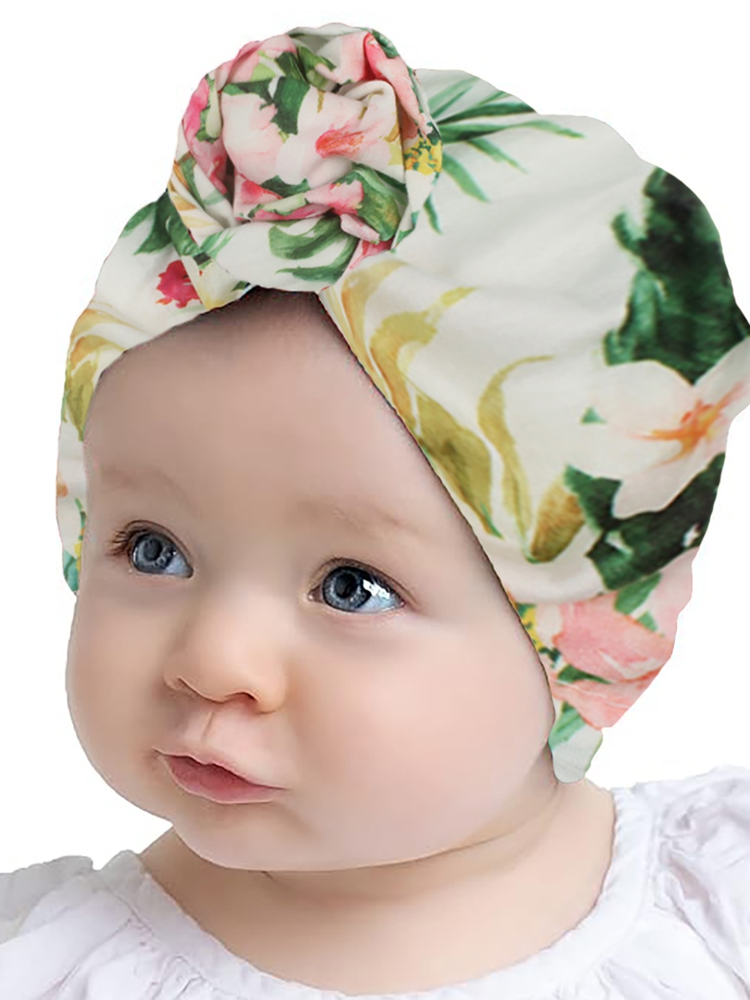 SYGA Girls Baby Turban Printed Tire Cap Toddler Beanie Hat, Green