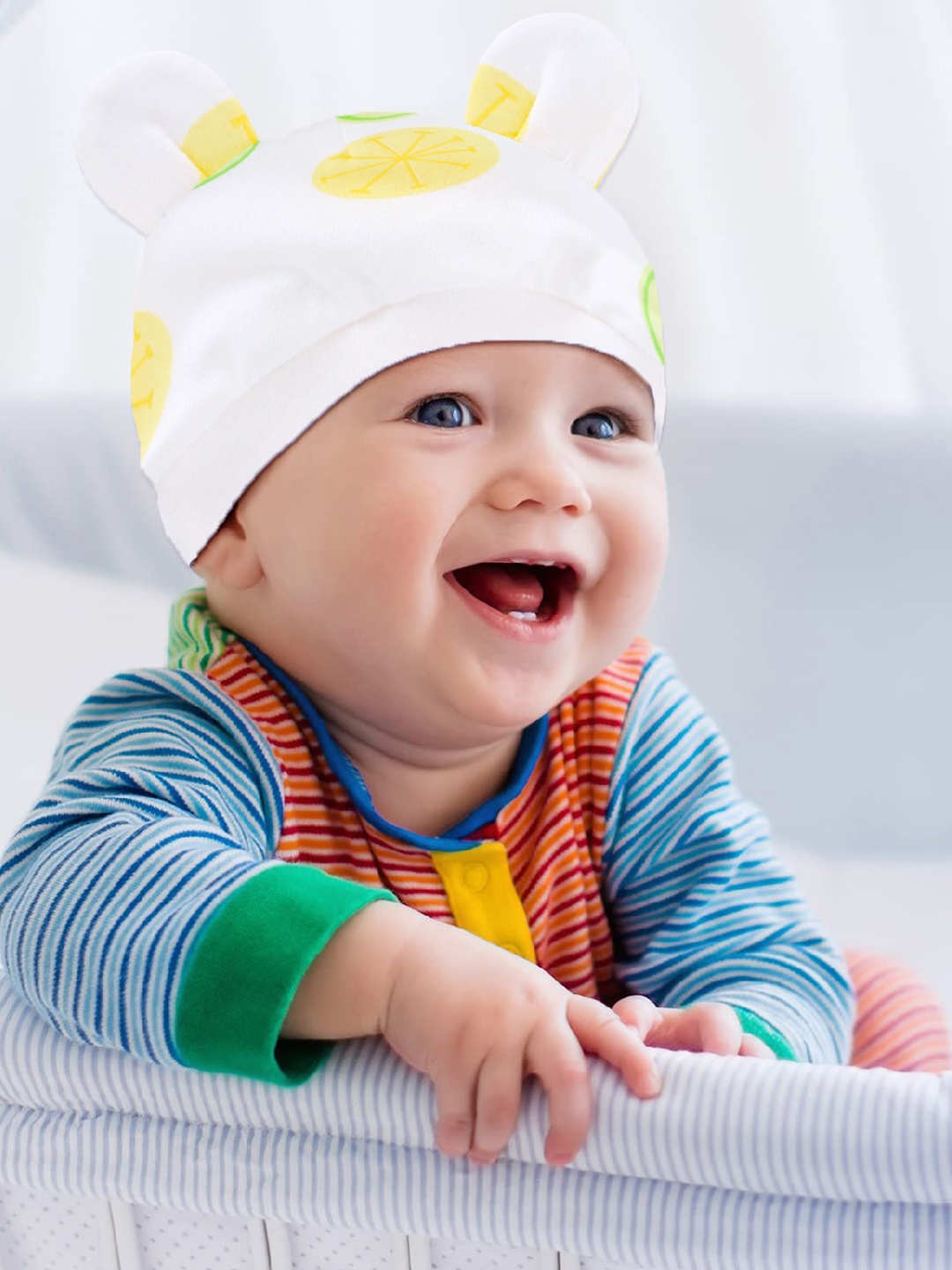 

SYGA Kids Printed Beanie, Yellow