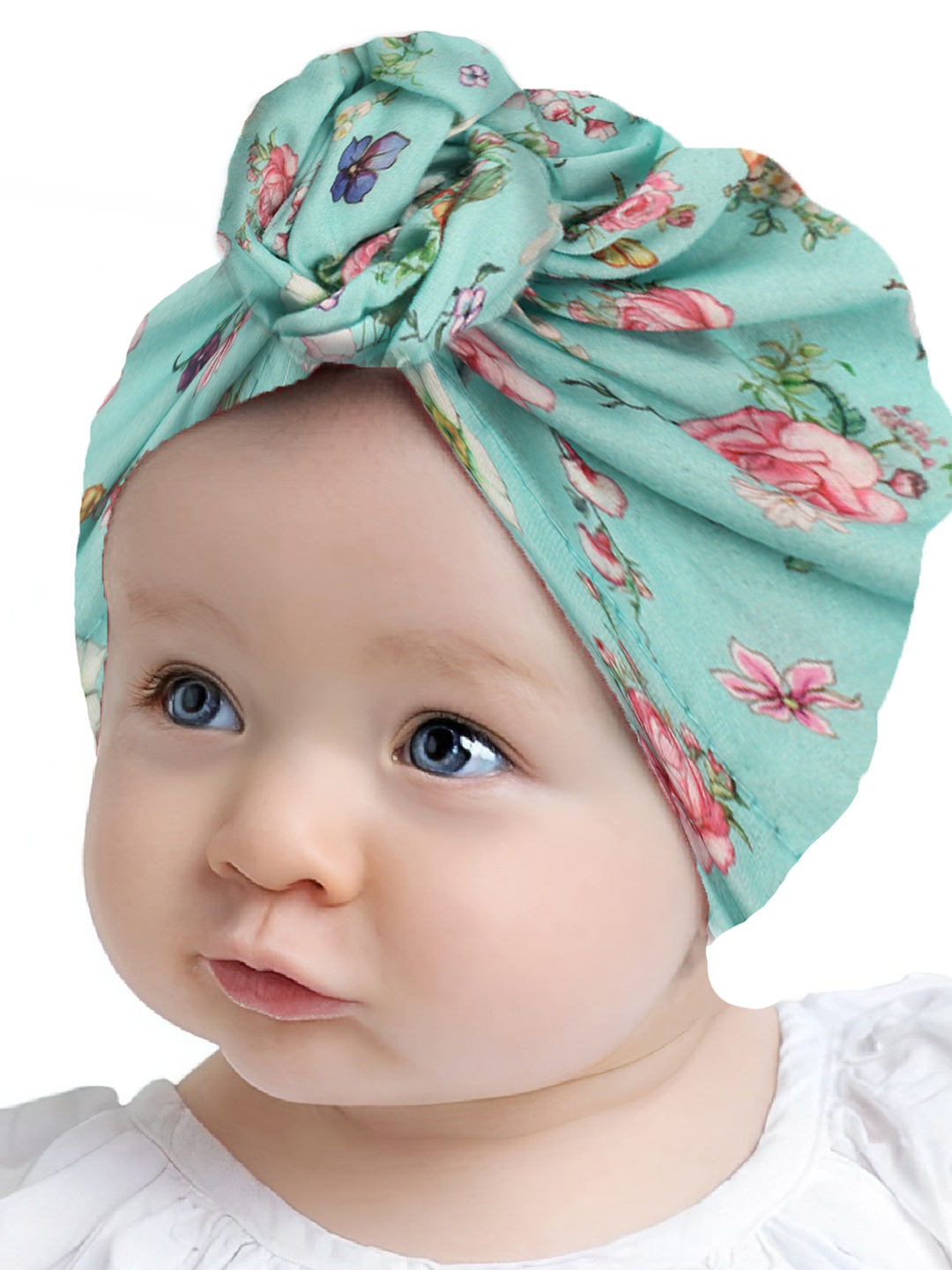

SYGA Girls Floral Printed Turban Beanie, Green