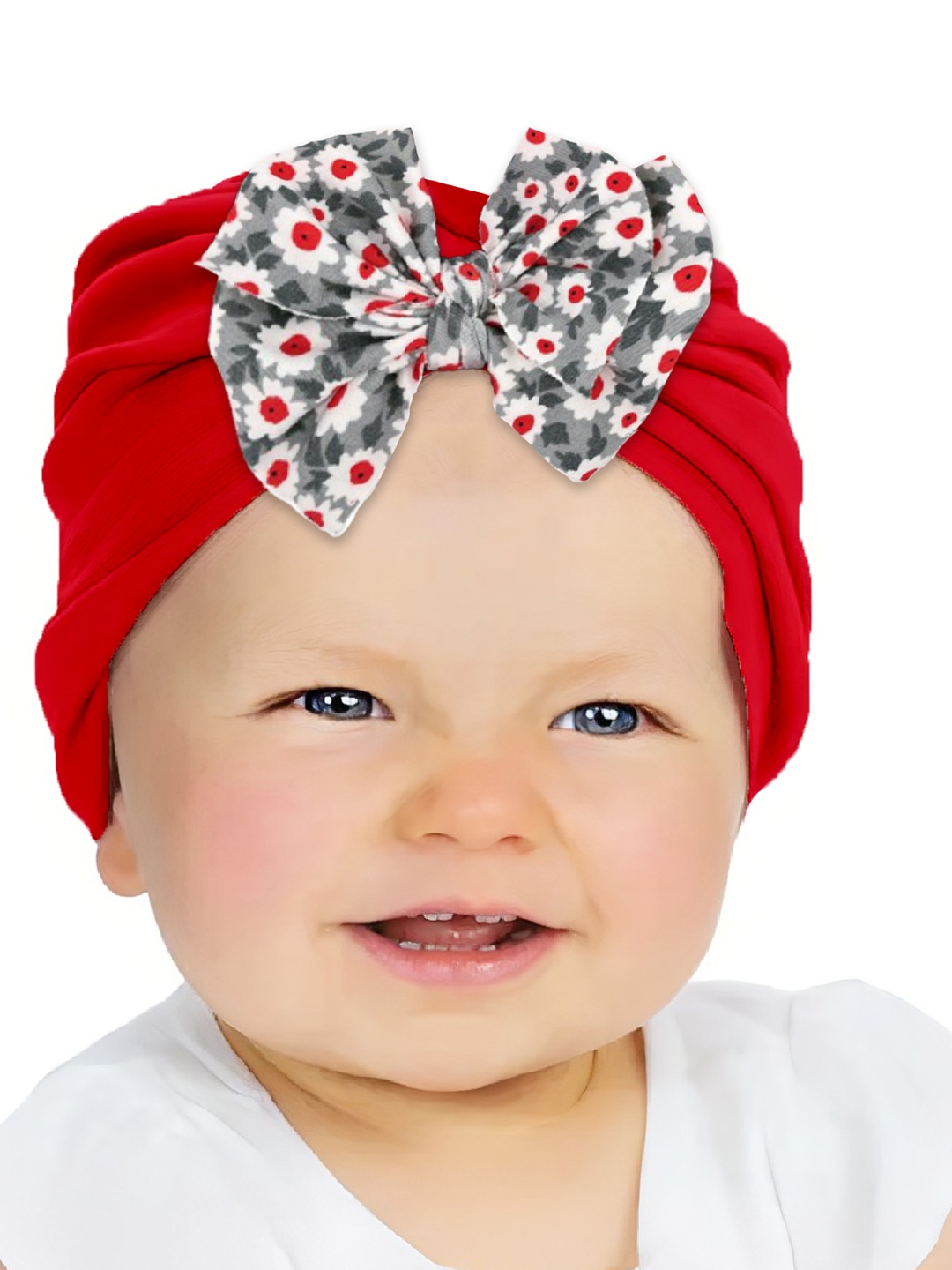 

SYGA Girls Printed Bowknot Beanie, Red