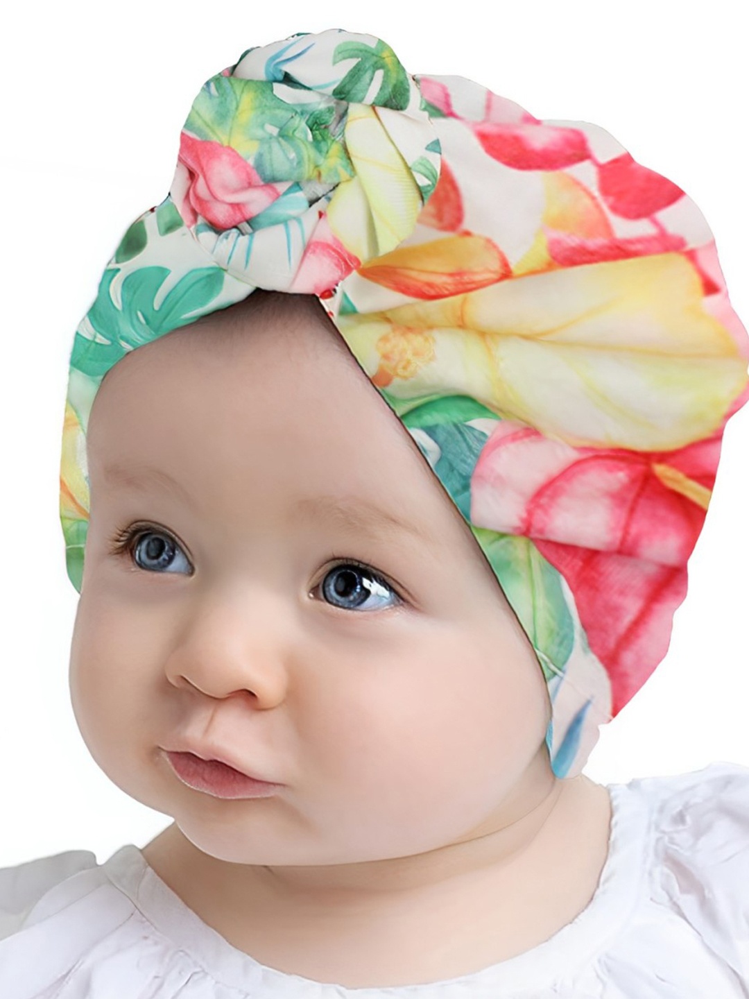 SYGA Girls Baby Turban Printed Tire Cap Toddler Beanie Hat, White