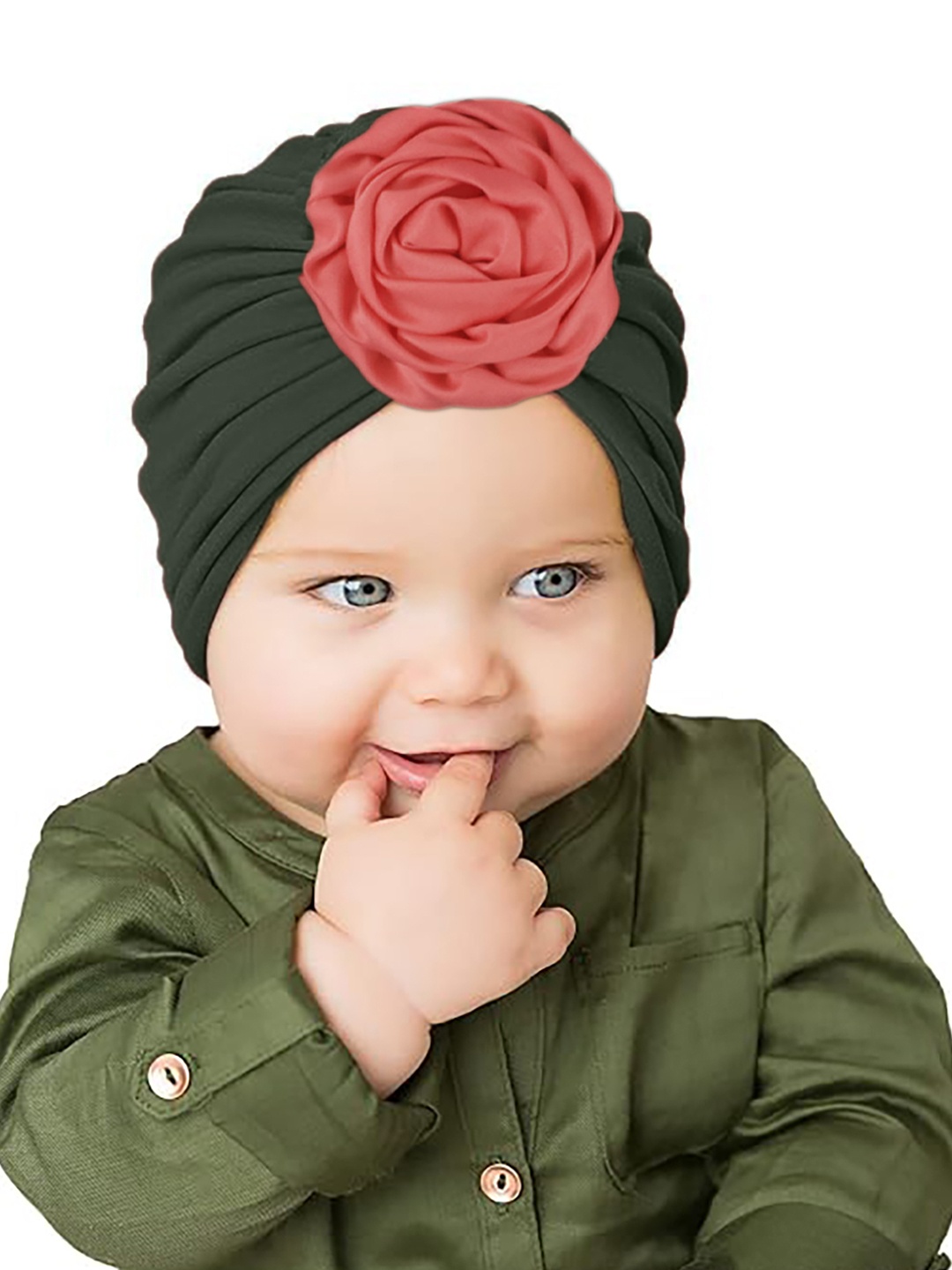 

SYGA Kids Turban Flower Toddler Beanie, Green