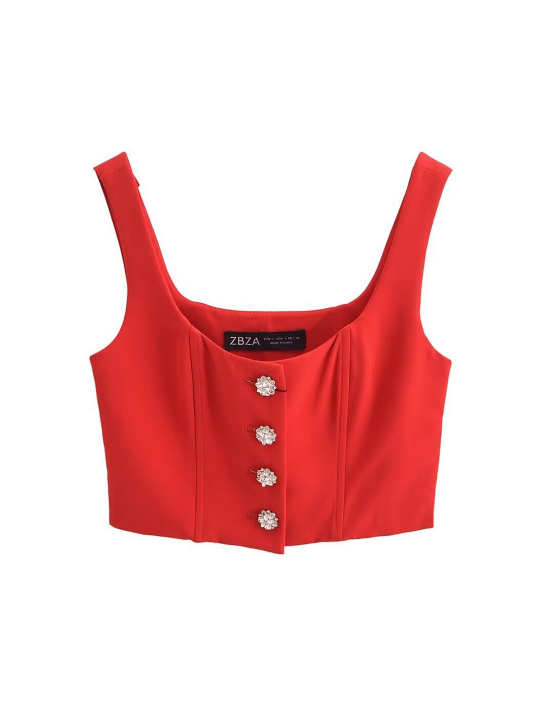 

LULU & SKY Tank Crop Top, Red