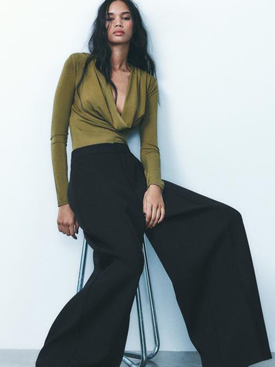 

LULU & SKY Women Cowl Neck Fitted Top, Green