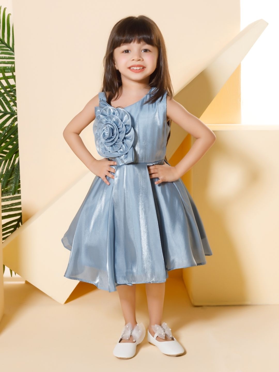 

Peppermint Girls Fit & Flare Midi Dress, Blue