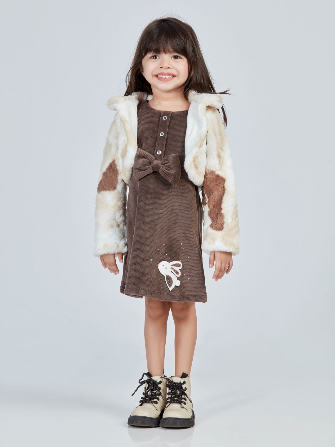 

Peppermint Girls Round Neck Jumper Dress, Brown