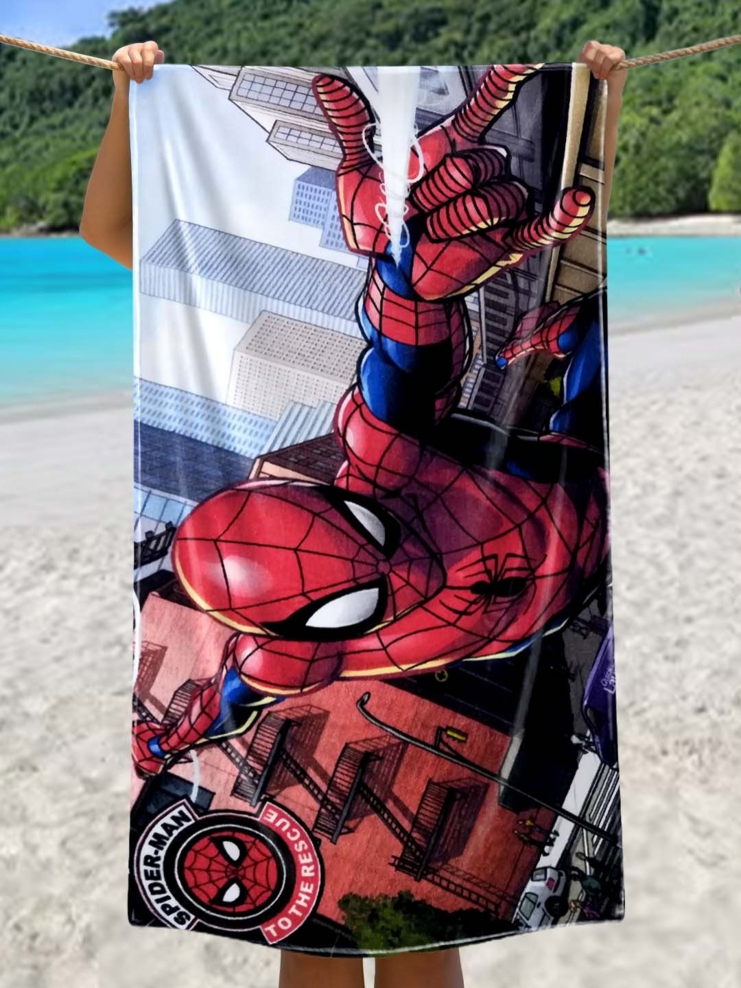 

Marvel Red & Black Spiderman Printed Cotton 350 GSM Bath Towel