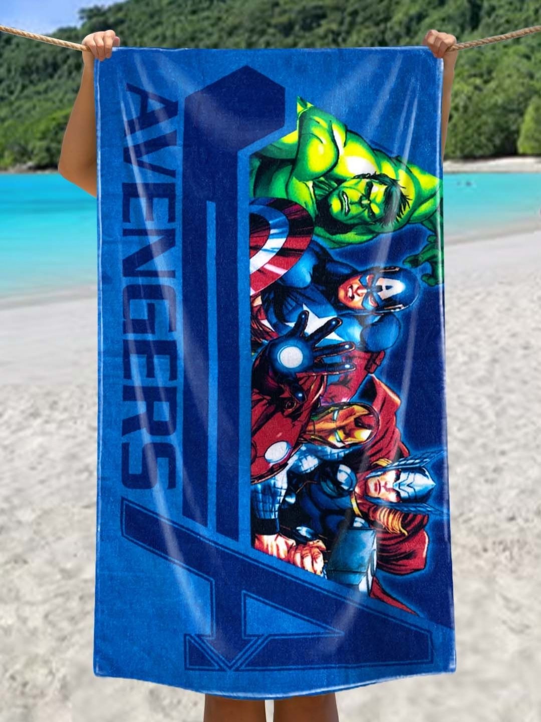 

Marvel Blue & Red Avengers Printed Cotton 350 GSM Bath Towel