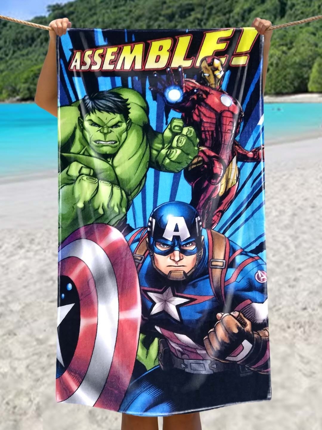 

Marvel Blue & Red Avengers Printed Cotton 350 GSM Bath Towel