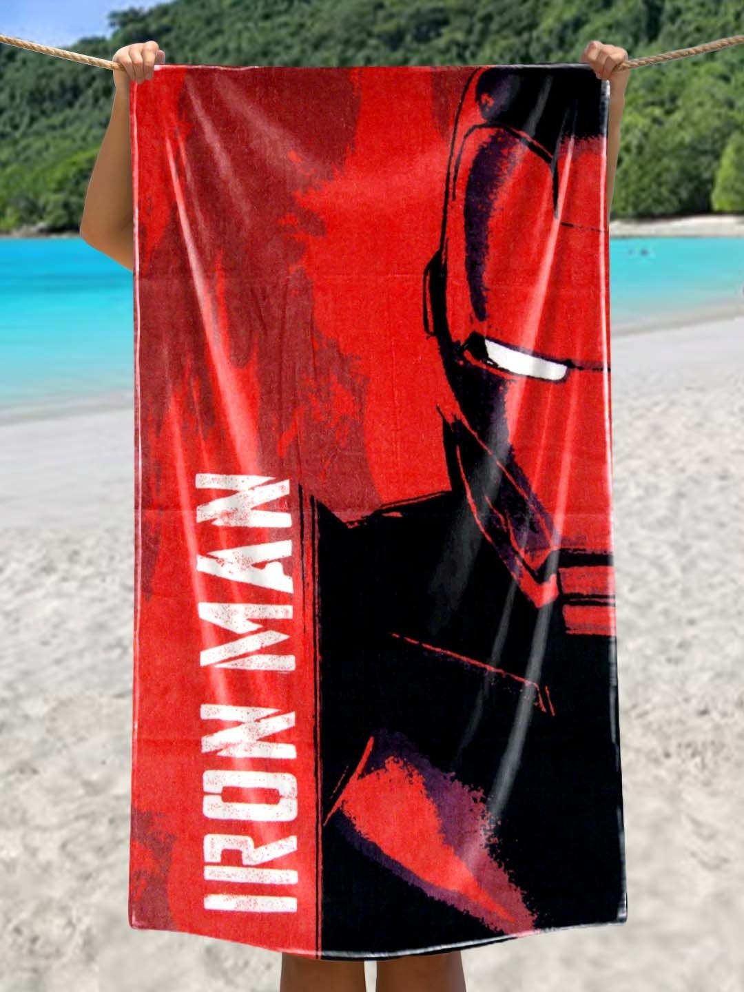 

Marvel Pink & Black Ironman Printed Cotton 350 GSM Bath Towel