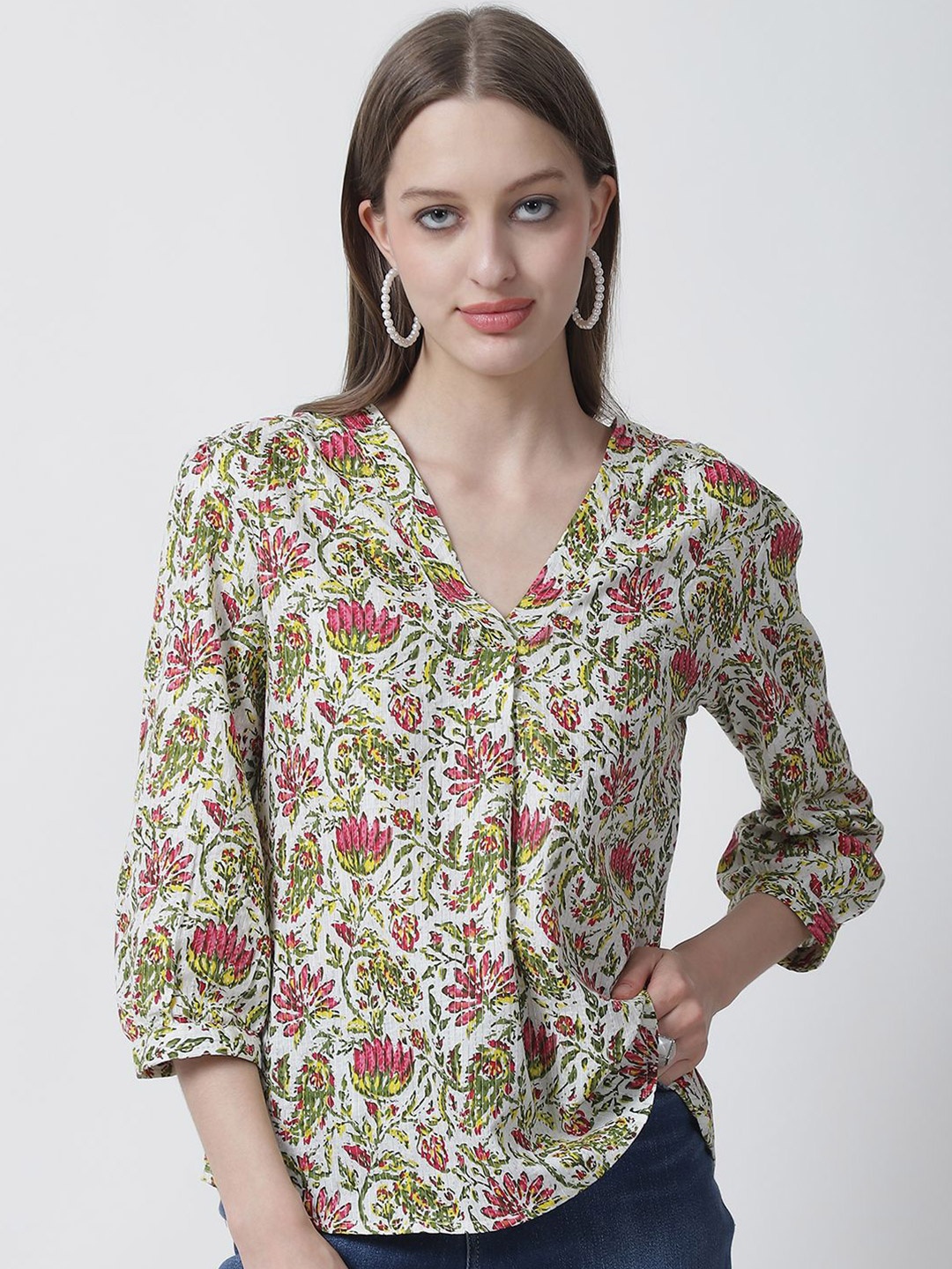 

BAESD Women Floral Print Top, Pink