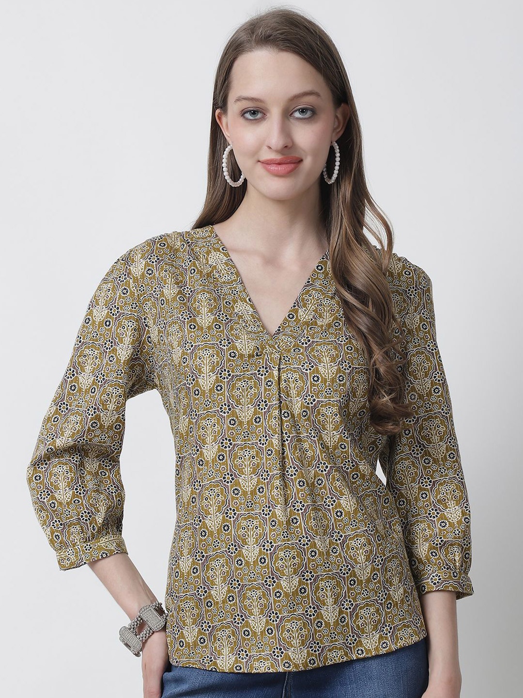 

BAESD Women Floral Printed Organic Cotton Top, Multi