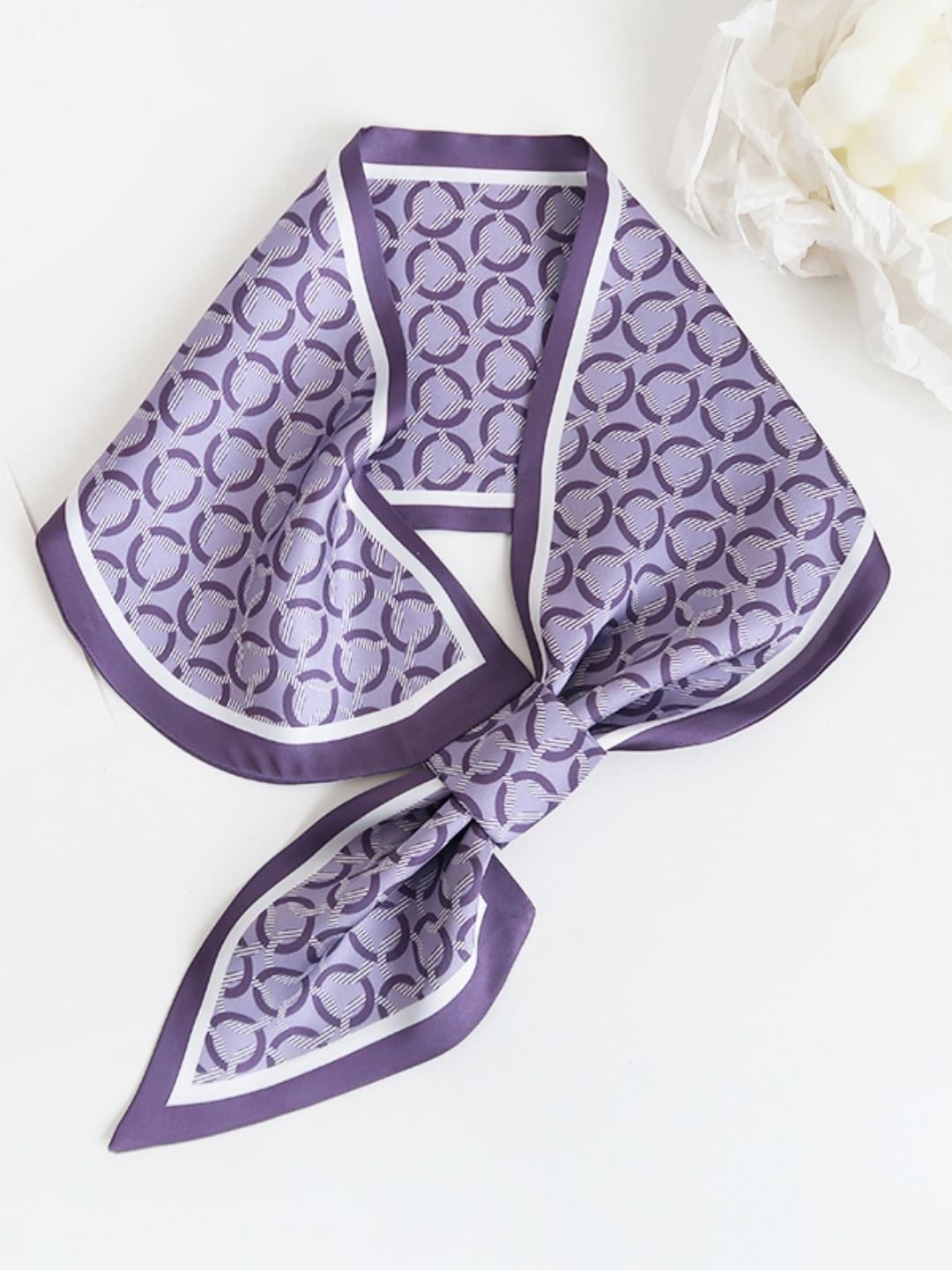 

CrossKulture Women Abstract Printed Satin Scarf, Purple