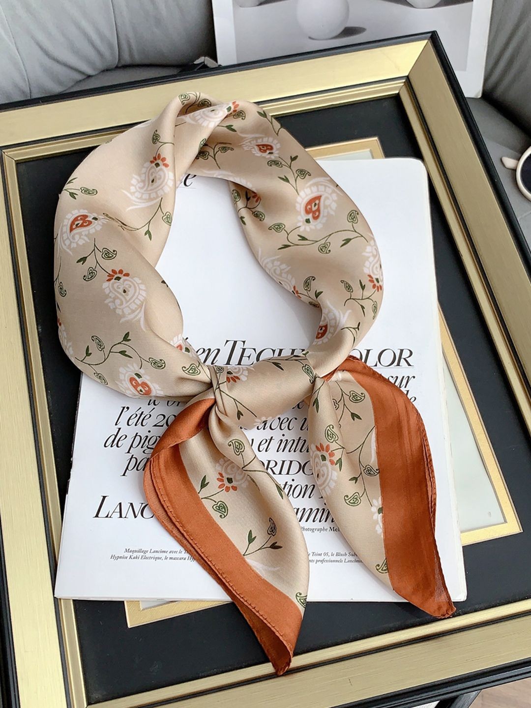 

CrossKulture Women Printed Scarf, Tan