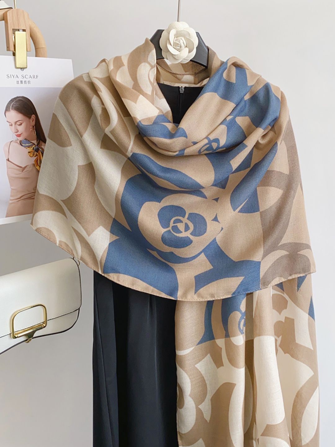 

CrossKulture Women Printed Scarf, Beige