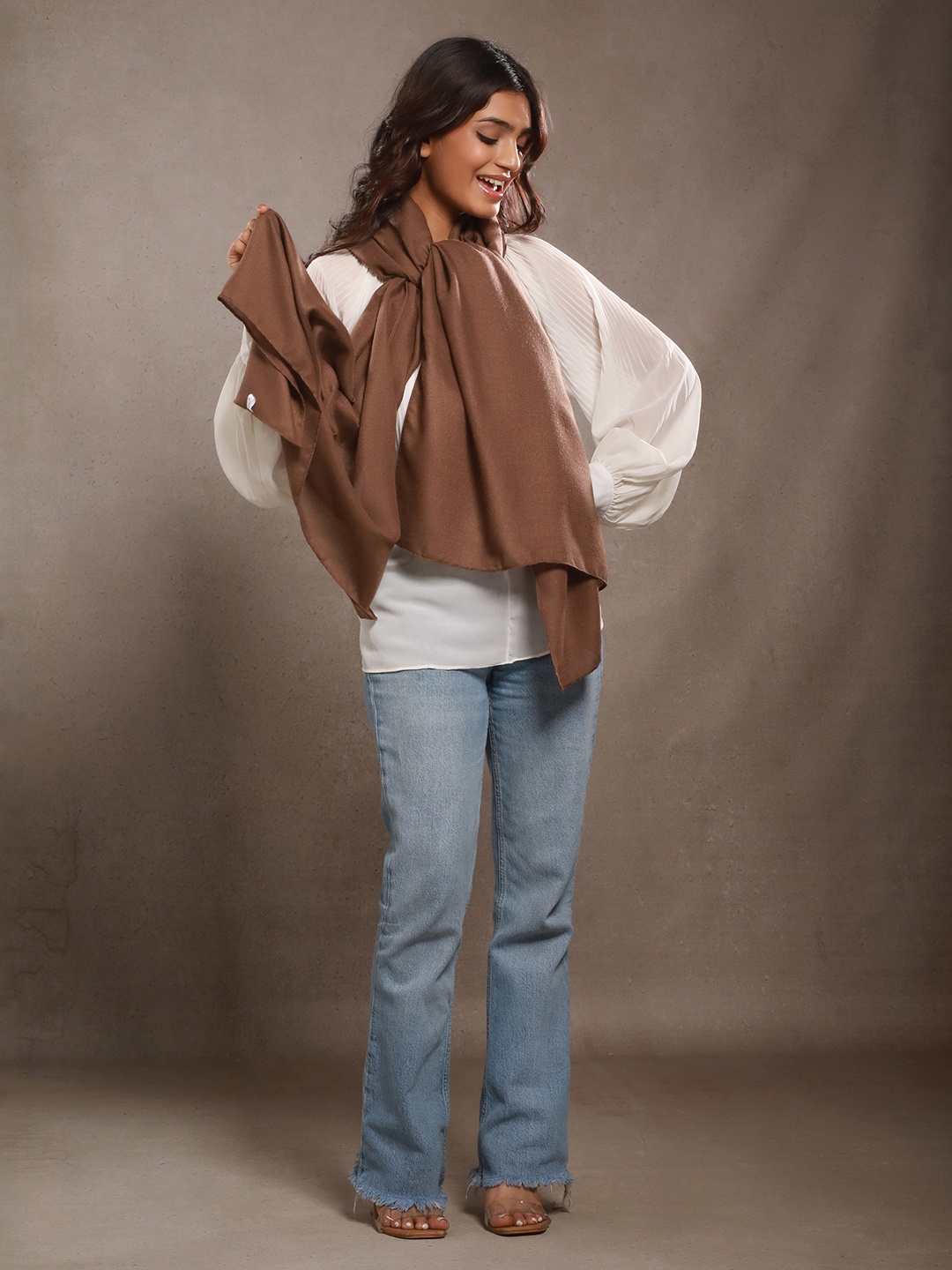 

CrossKulture Women Solid Scarf, Brown