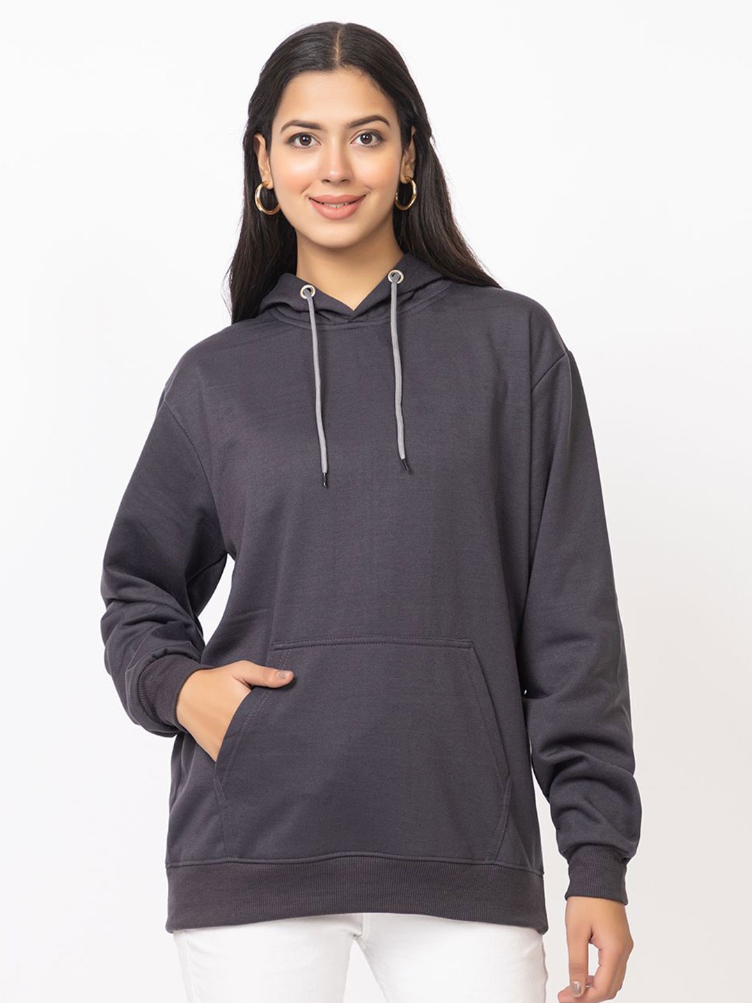 

HILFIRE REGION Women Hooded Oversized Loose-Fit Sweatshirt, Grey